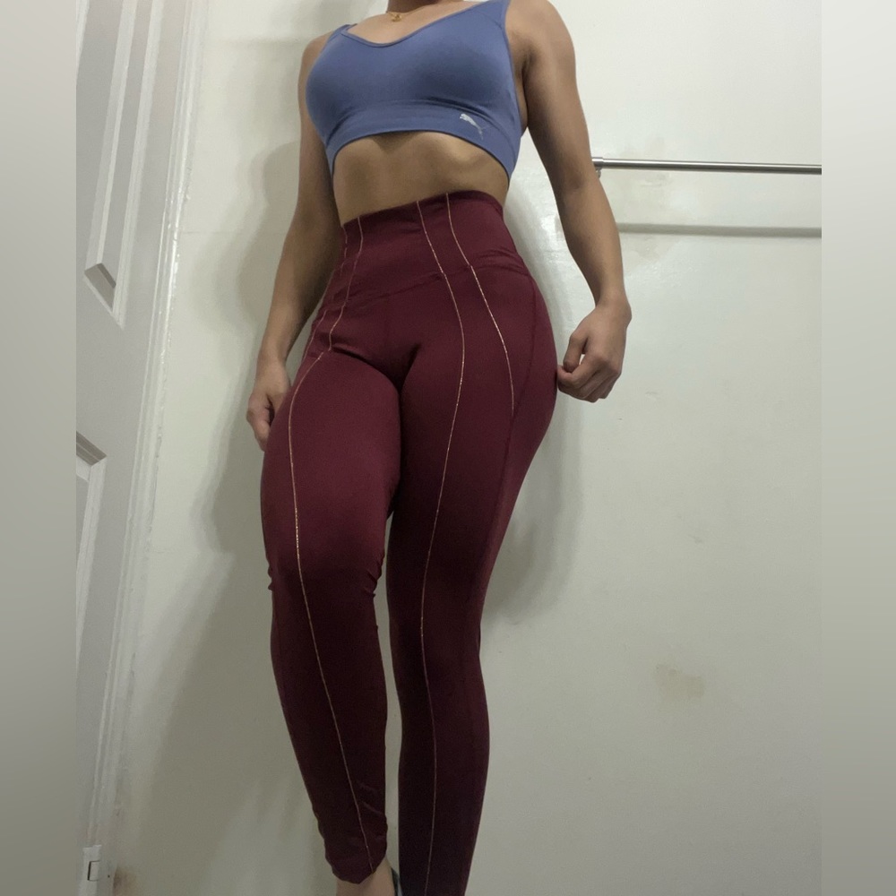 Nike Burgundy High-Waisted Leggings
